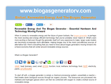 Tablet Screenshot of biogasgeneratorv.com